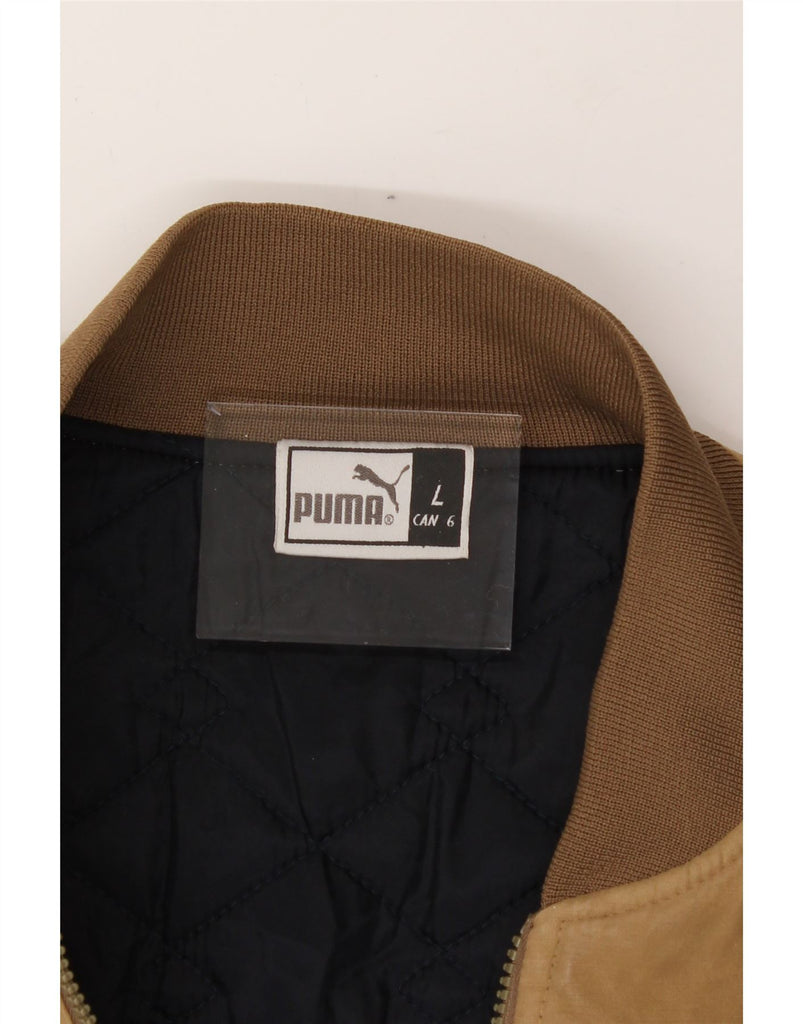 PUMA Mens Bomber Jacket UK 40 Large Brown Vintage Puma and Second-Hand Puma from Messina Hembry 