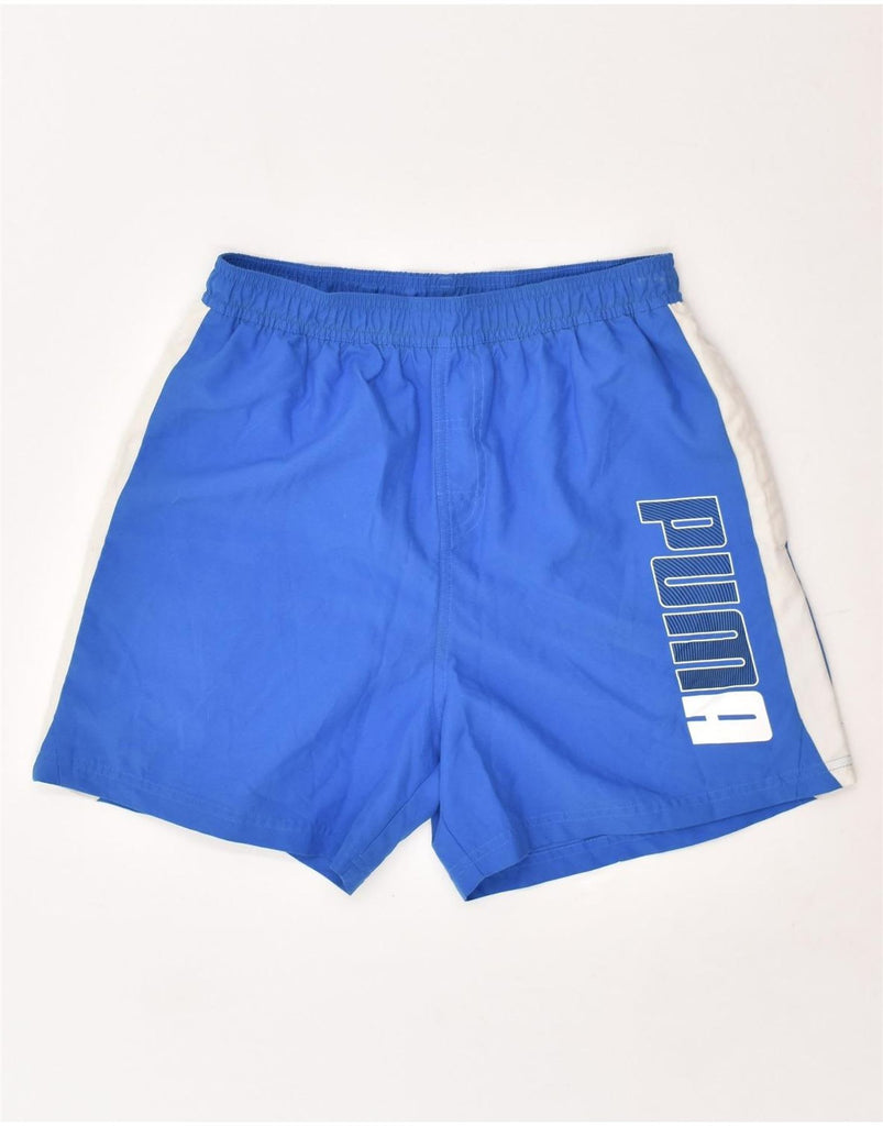 PUMA Boys Graphic Sport Shorts 13-14 Years Blue Polyester | Vintage Puma | Thrift | Second-Hand Puma | Used Clothing | Messina Hembry 