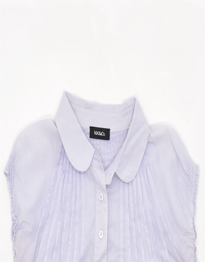 MAX & CO. Womens Belted Blouse Top UK 14 Large Purple | Vintage | Thrift | Second-Hand | Used Clothing | Messina Hembry 