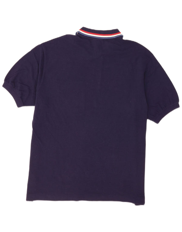 Lacoste Mens Polo Shirt Size 8 3XL Navy Blue Striped Cotton