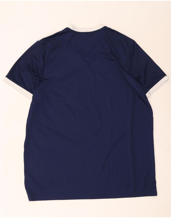 Adidas Mens Climalite T-Shirt Top 2XL Navy Blue Colourblock Polyester