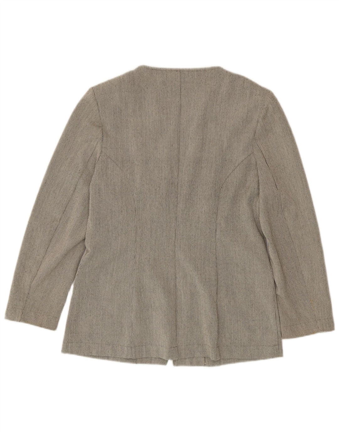 Zabaione Womens Full Zip Blazer Jacket IT 42 Medium Grey Pinstripe