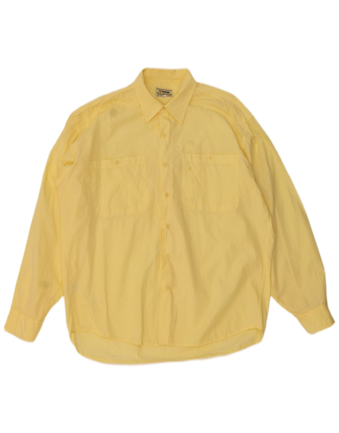 POP 84 Mens Shirt Large Yellow Cotton