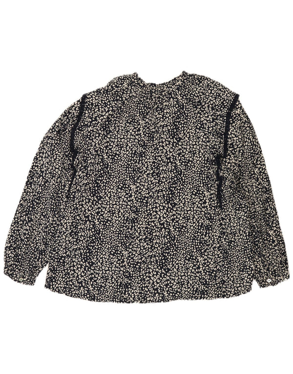 Marks & Spencer Womens Long Sleeve Blouse Top UK 22 3XL Black Animal Print