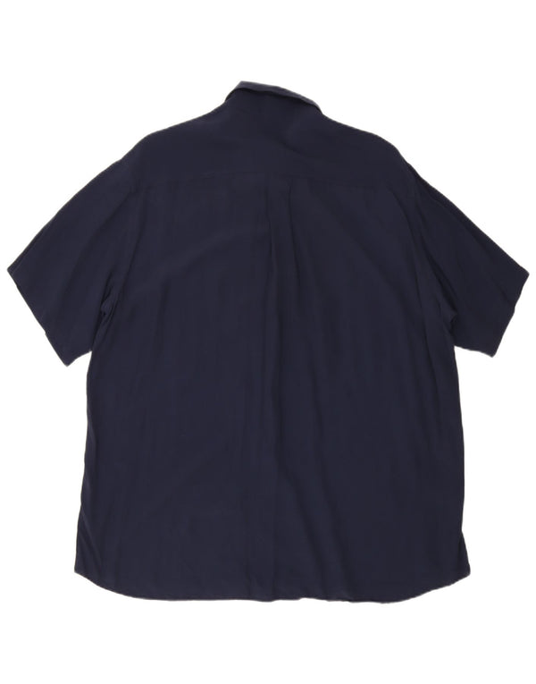 Rimini Mens Short Sleeve Shirt XL Navy Blue Viscose