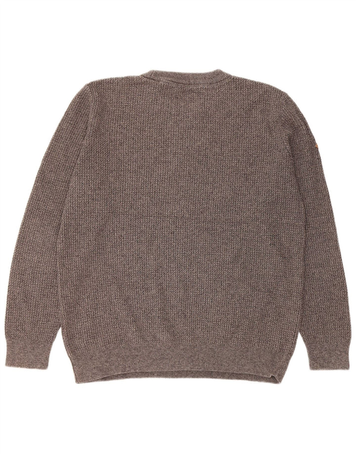 Superdry Mens Crew Neck Jumper Sweater 2XL Grey Cotton