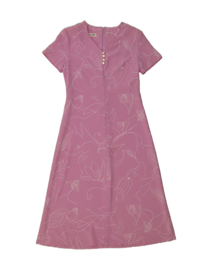 JACQUES VERT Womens Abstract Pattern Maxi Dress UK 12 Medium Pink Vintage Jacques Vert and Second-Hand Jacques Vert from Messina Hembry 