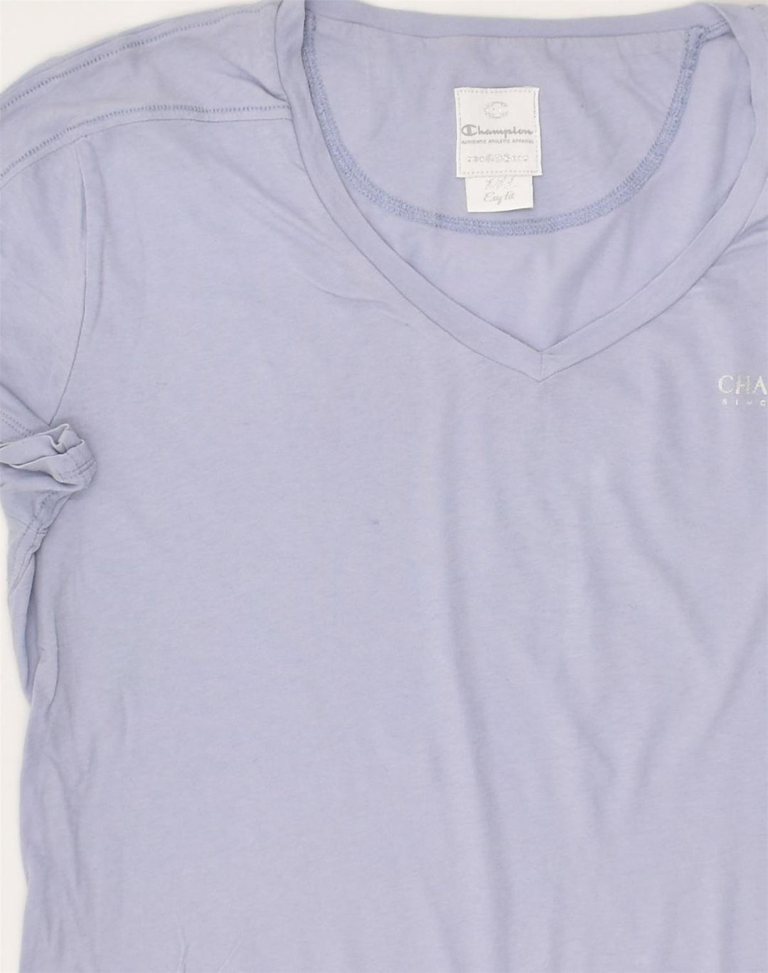 CHAMPION Womens T-Shirt Top UK 20 2XL Blue Polyester | Vintage Champion | Thrift | Second-Hand Champion | Used Clothing | Messina Hembry 