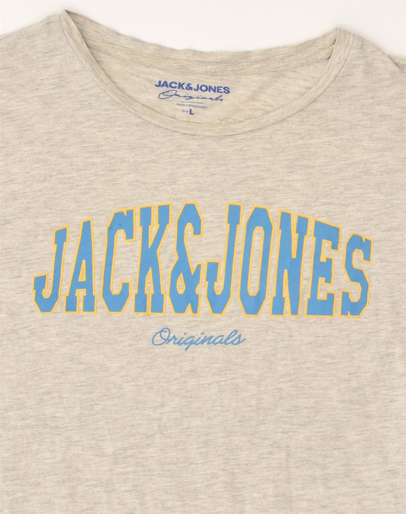 JACK & JONES Mens Graphic T-Shirt Top Large Grey Cotton | Vintage Jack & Jones | Thrift | Second-Hand Jack & Jones | Used Clothing | Messina Hembry 