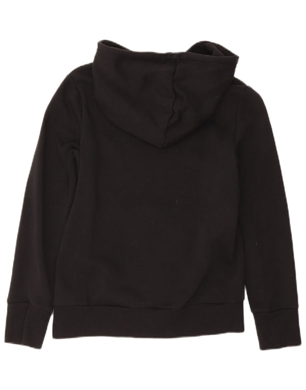Adidas Womens Graphic Hoodie Jumper UK 8/10 Small Black Cotton
