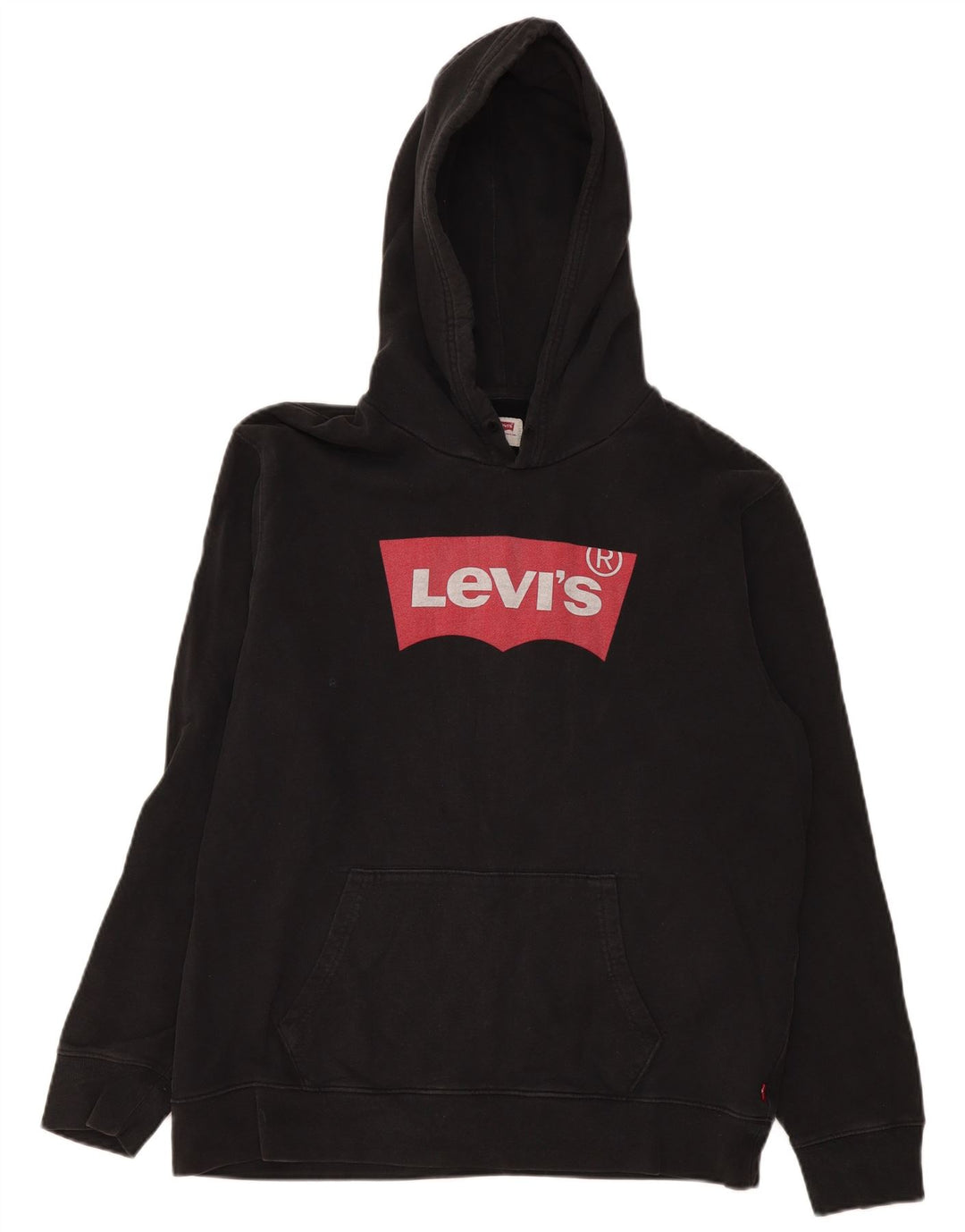 Levi's Mens Graphic Hoodie Jumper Large Black Cotton