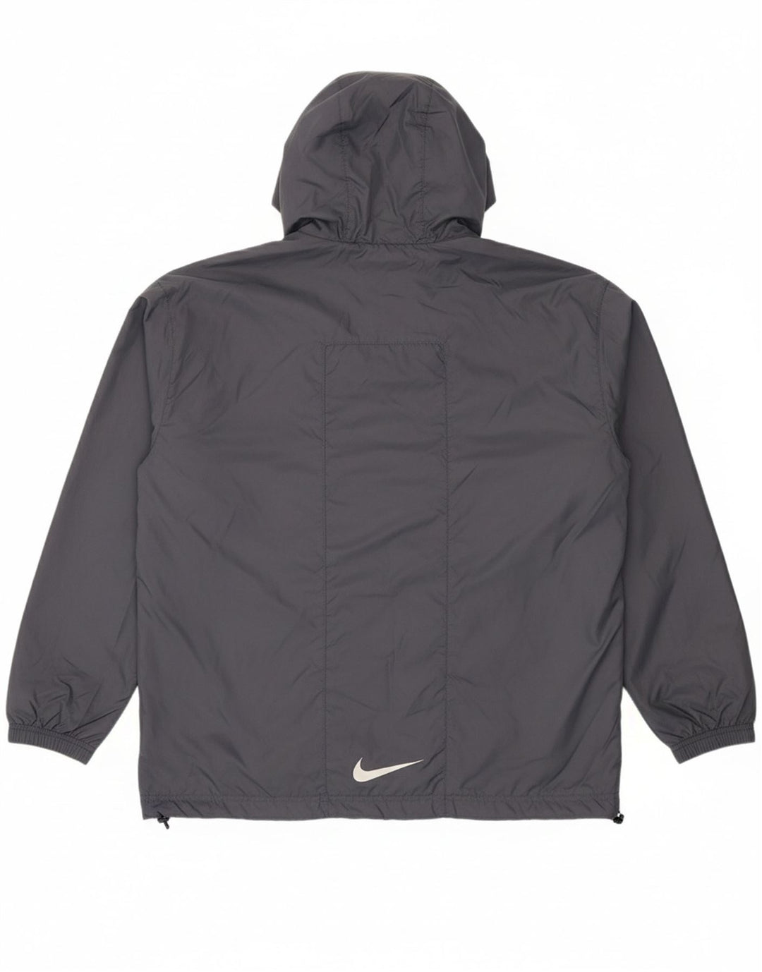 NIKE Boys Big & Tall Hooded Rain Jacket 13-14 Years XL Grey Polyester