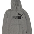PUMA Mens Graphic Hoodie Jumper Small Grey Cotton