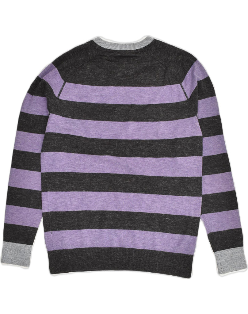 TOMMY HILFIGER Womens Sweatshirt Jumper UK 12 Medium Purple Striped | Vintage Tommy Hilfiger | Thrift | Second-Hand Tommy Hilfiger | Used Clothing | Messina Hembry 