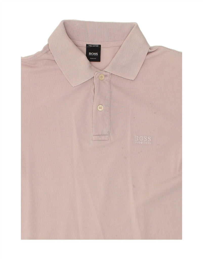 HUGO BOSS Mens Slim Fit Polo Shirt Small Pink Cotton | Vintage Hugo Boss | Thrift | Second-Hand Hugo Boss | Used Clothing | Messina Hembry 