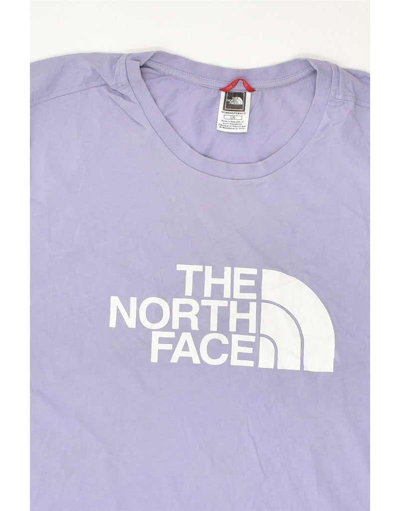 THE NORTH FACE Womens Graphic T-Shirt Top UK 16 Large Purple Cotton | Vintage The North Face | Thrift | Second-Hand The North Face | Used Clothing | Messina Hembry 