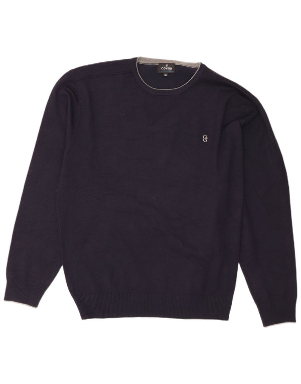 Coveri Mens Crew Neck Jumper Sweater 3XL Navy Blue Viscose