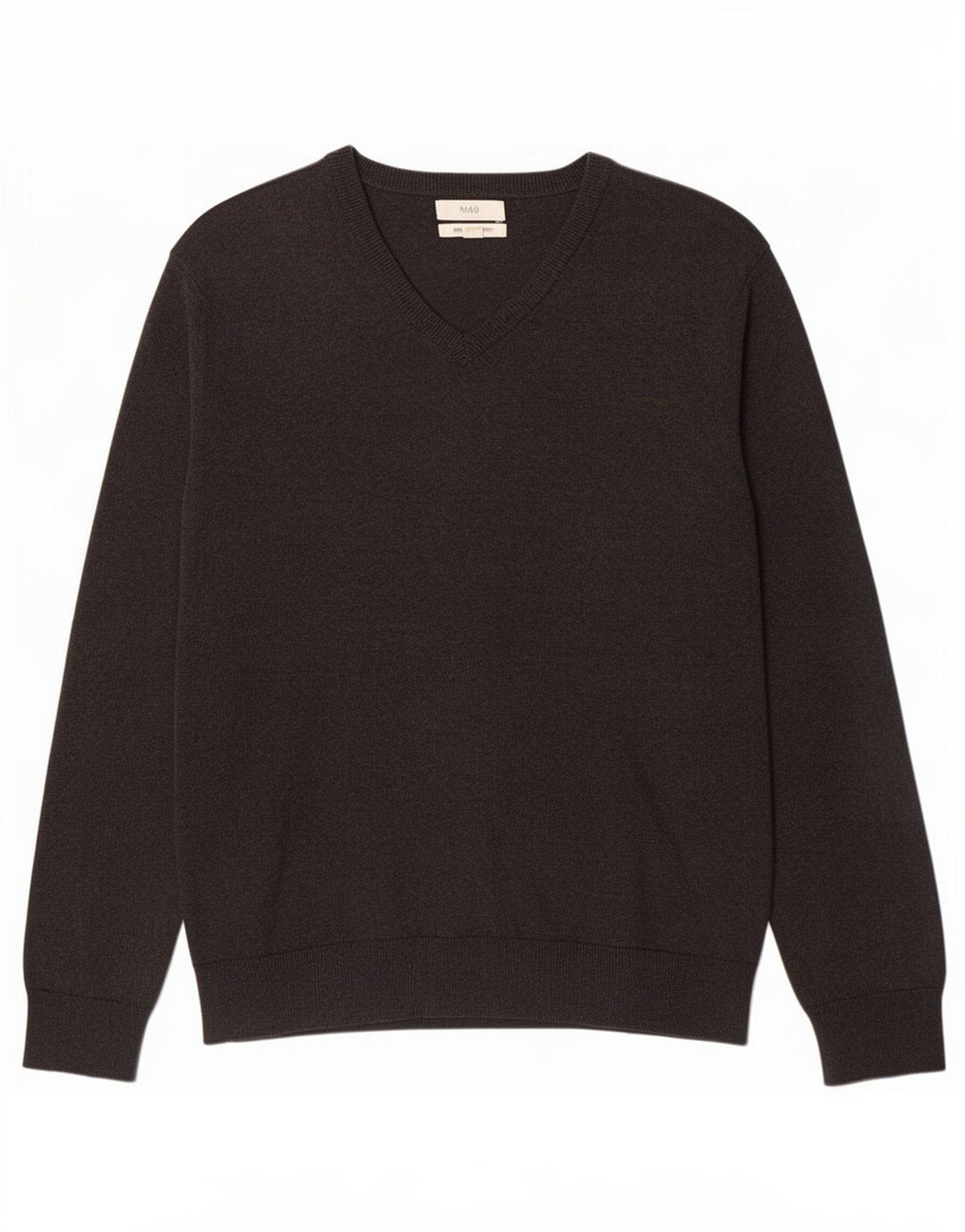 Marks & Spencer Mens V-Neck Jumper Sweater XL Grey Cotton