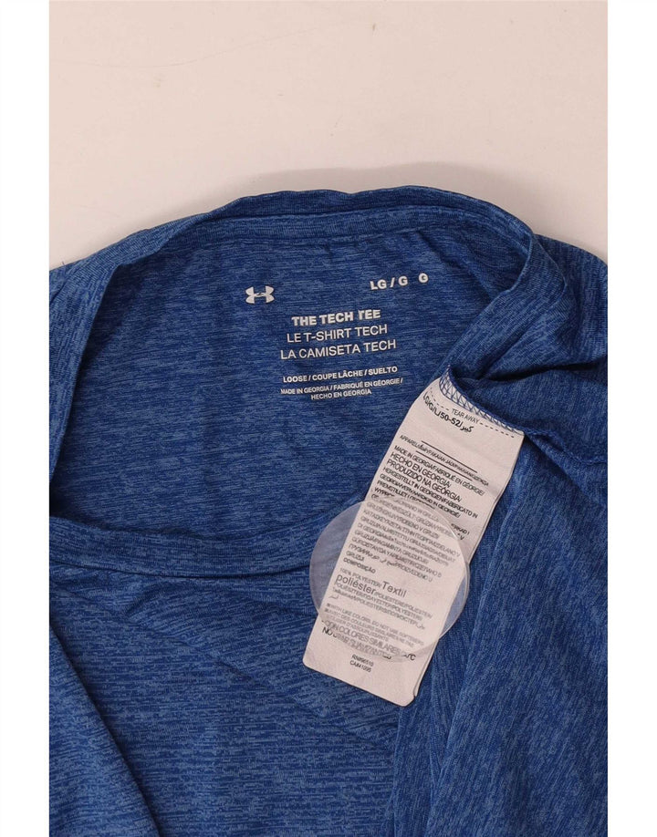 Under Armour Mens T-Shirt Top Large Blue Flecked Polyester