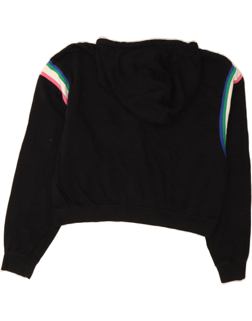 NIKE Womens Oversized Crop Graphic Hoodie Jumper UK 14 Medium Black Cotton Vintage Nike and Second-Hand Nike from Messina Hembry 