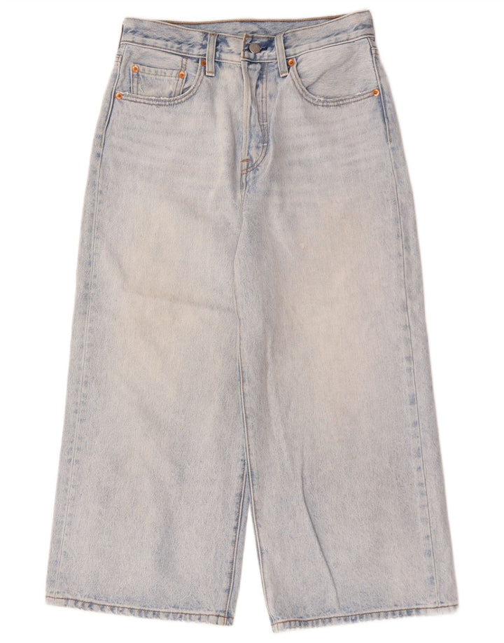 LEVI'S Womens Crop Wide Leg Jeans W27 L23 Blue Cotton