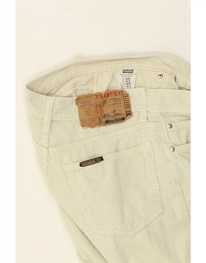 CARRERA Womens Slim Fit Corduroy Trousers IT 48 XL W30 L30  Off White | Vintage Carrera | Thrift | Second-Hand Carrera | Used Clothing | Messina Hembry 