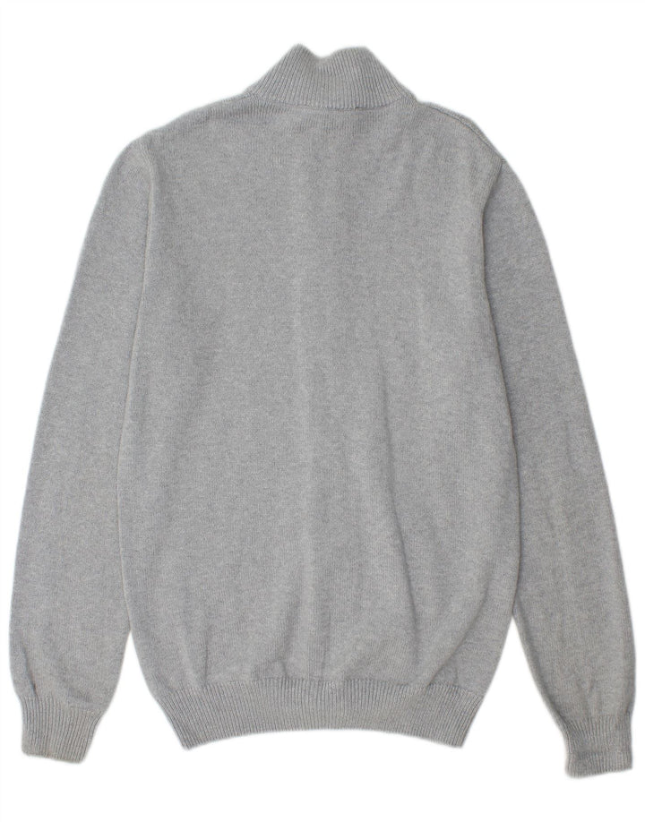 CREW CLOTHING Mens Cardigan Sweater Medium Grey Cotton