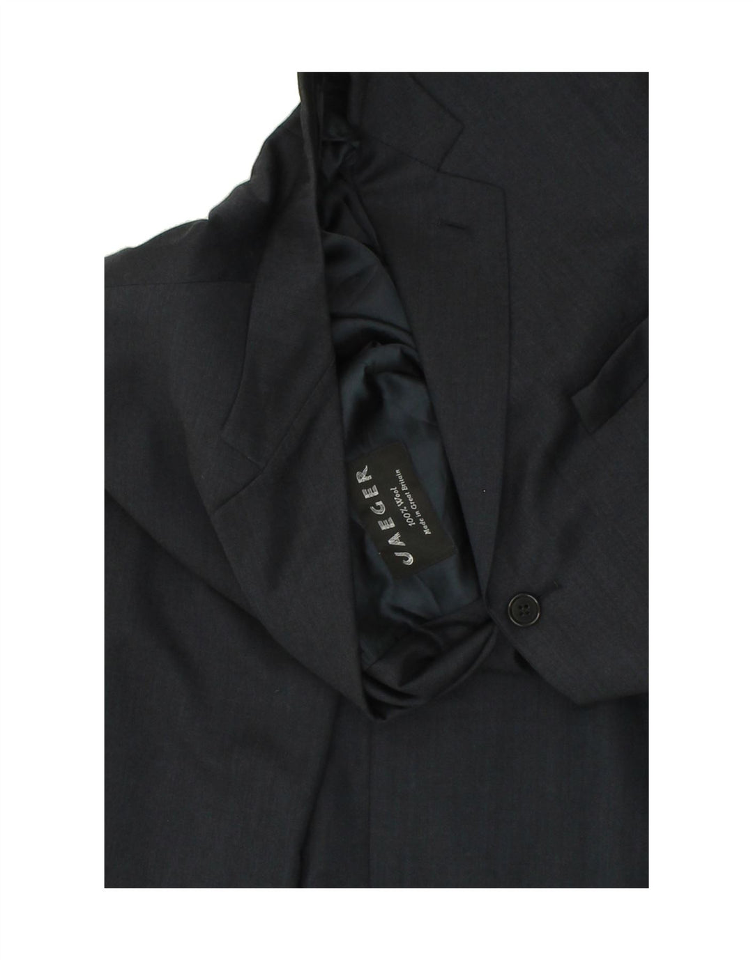 JAEGER Mens 3 Button Blazer Jacket IT 50 Large Navy Blue Wool Vintage Jaeger and Second-Hand Jaeger from Messina Hembry 