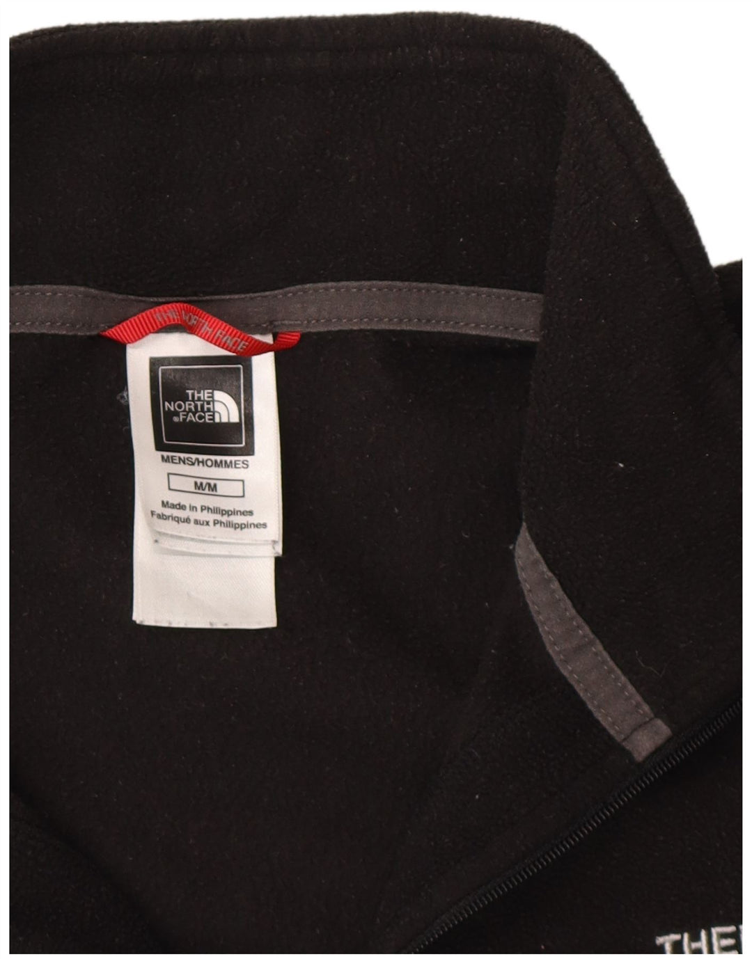 The North Face Mens Zip Neck Fleece Jumper Medium Black Polyester