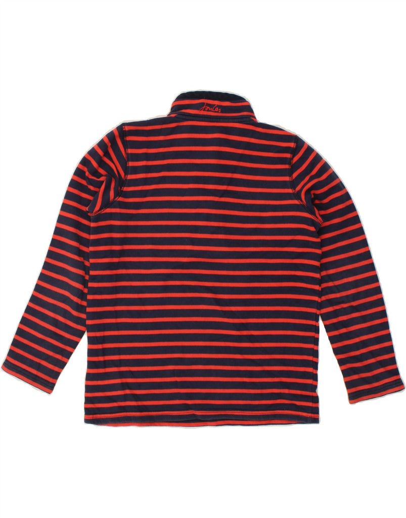 JOULES Girls Zip Neck Sweatshirt Jumper 9-10 Years Red Striped Cotton Vintage Joules and Second-Hand Joules from Messina Hembry 