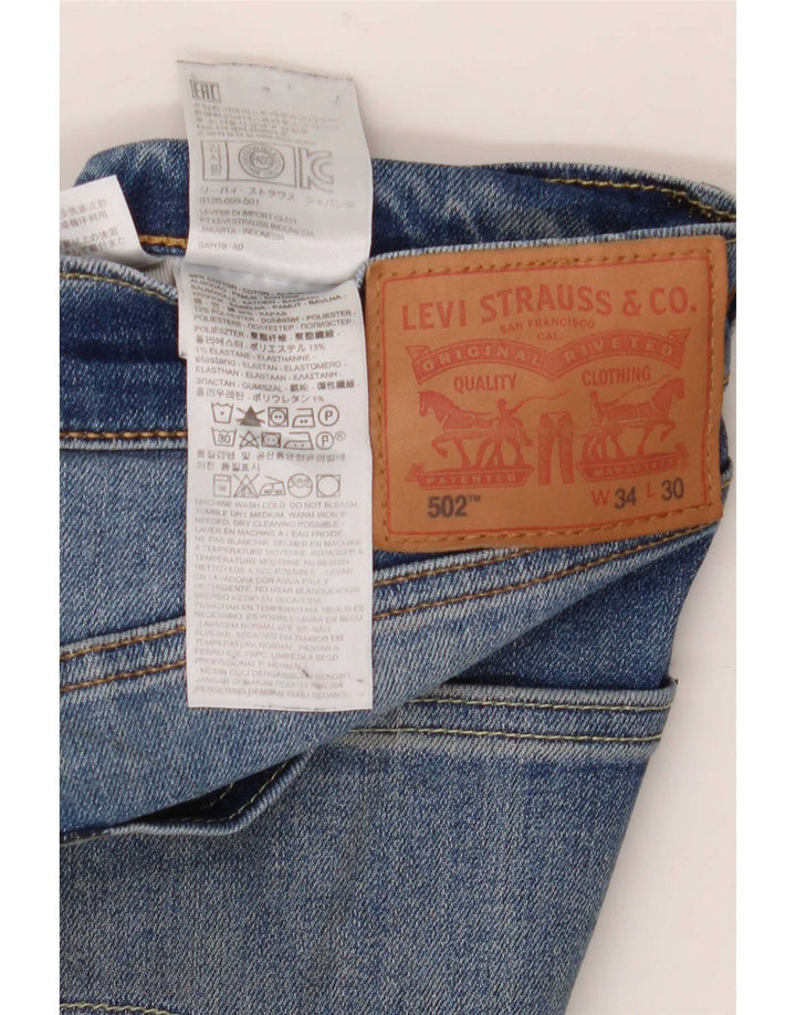 Levi's Mens 502 Tapered Jeans W34 L30 Blue Cotton