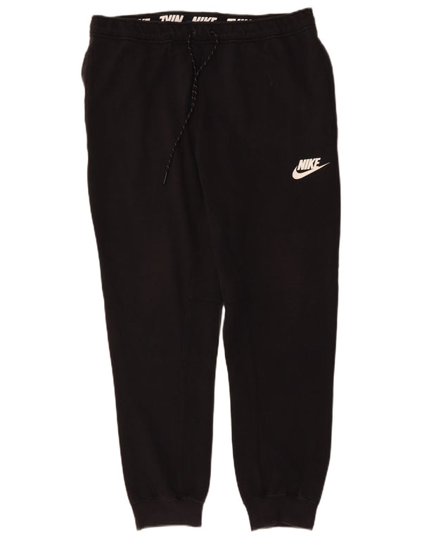 Nike Mens Tracksuit Trousers Joggers Large Black Cotton