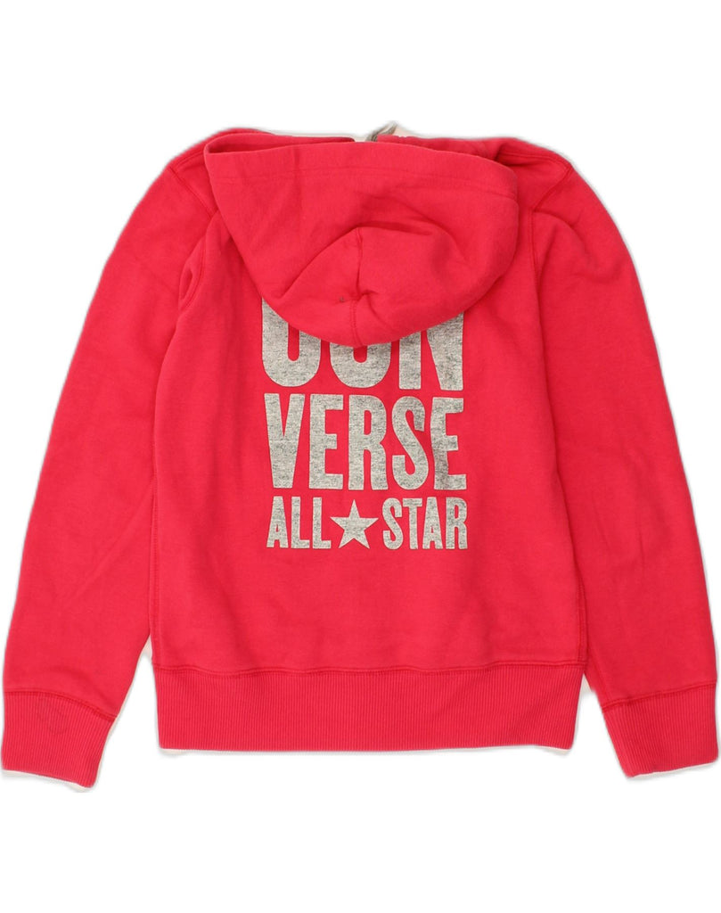 CONVERSE Girls Graphic Zip Hoodie Sweater 10-11 Years Pink Cotton | Vintage Converse | Thrift | Second-Hand Converse | Used Clothing | Messina Hembry 