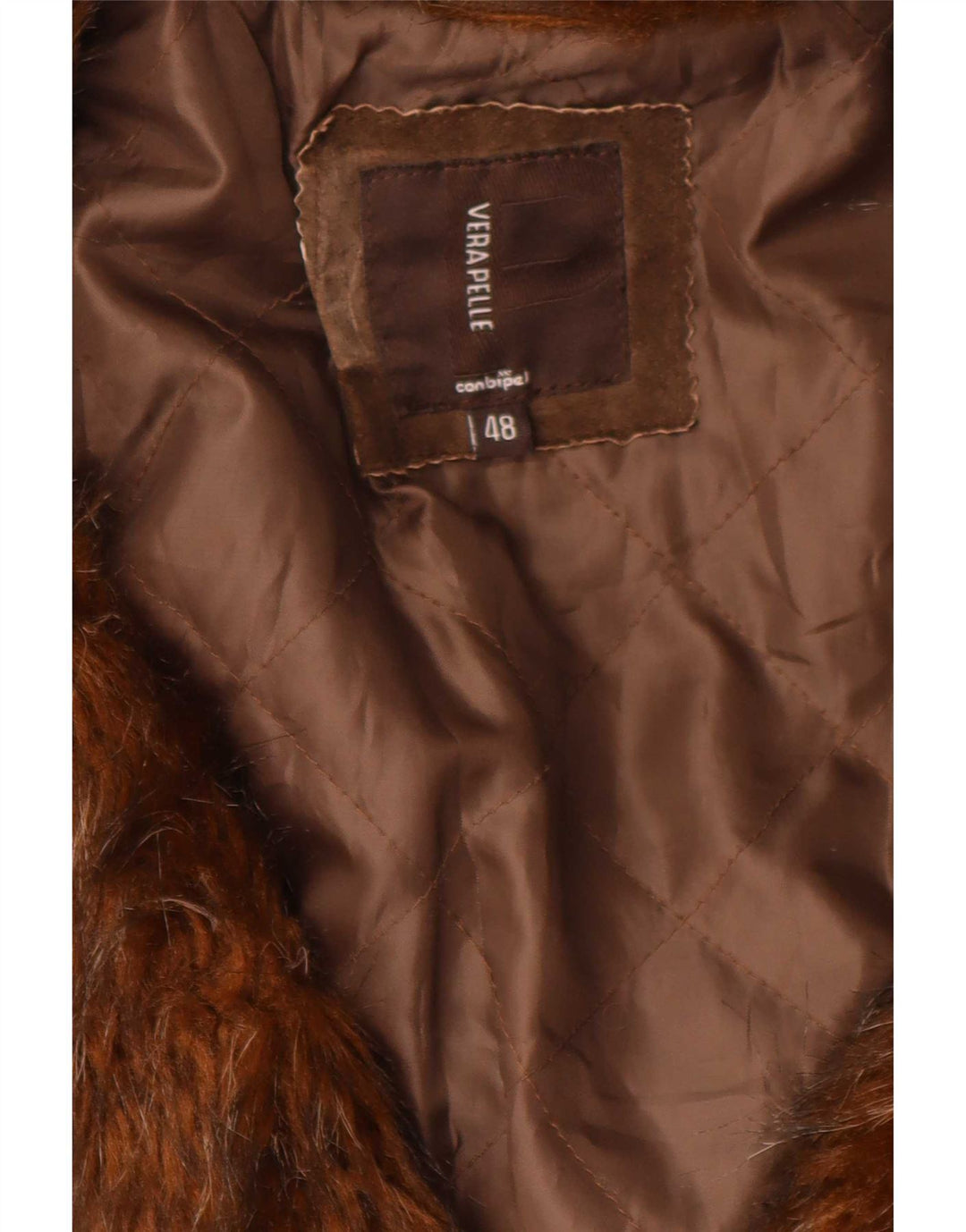 Conbipel Womens Suede Overcoat IT 48 XL Brown Leather
