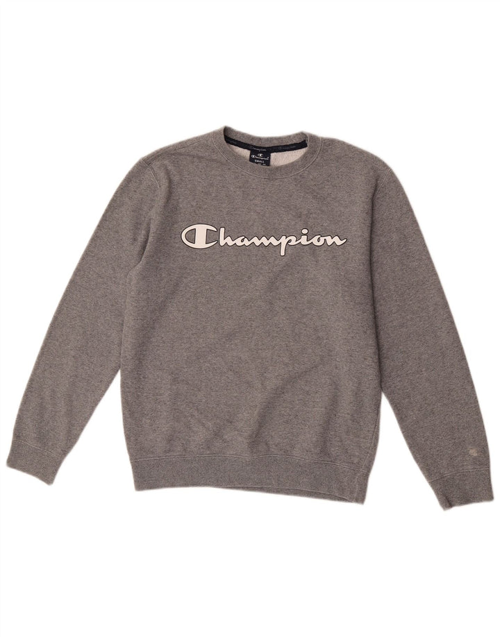 Champion Womens Graphic Oversized Sweatshirt Jumper UK 10 Small Grey