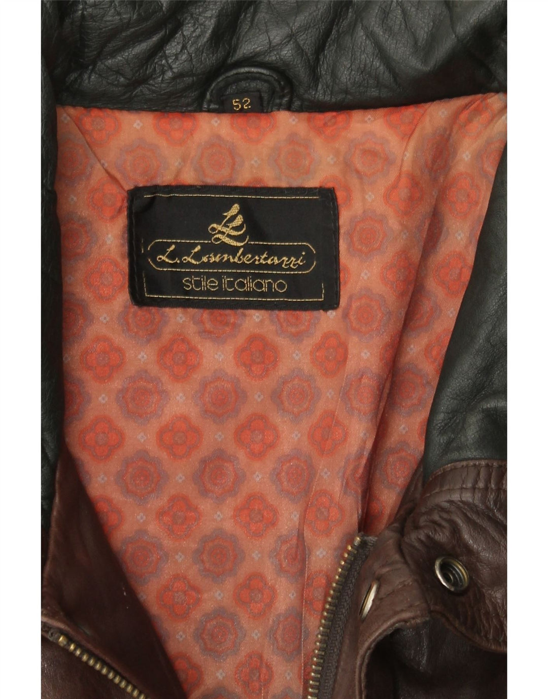 L.LAMBERTAZZI Mens Leather Jacket IT 52 XL Brown Leather Vintage L.Lambertazzi and Second-Hand L.Lambertazzi from Messina Hembry 