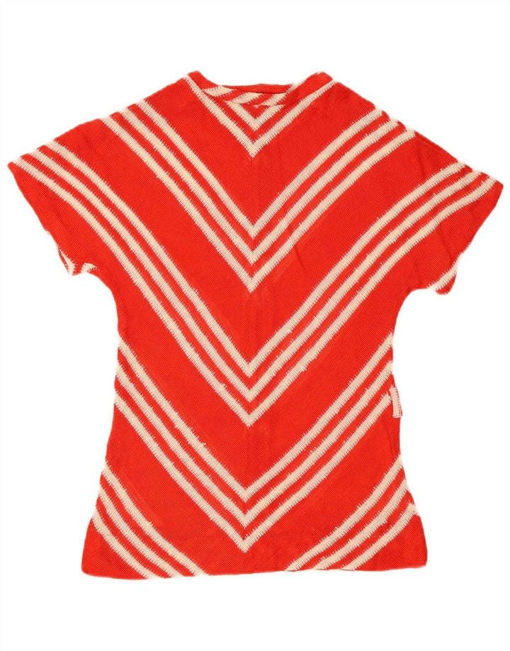 Vintage Womens Knit Blouse Top EU 40 Medium Red Chevron