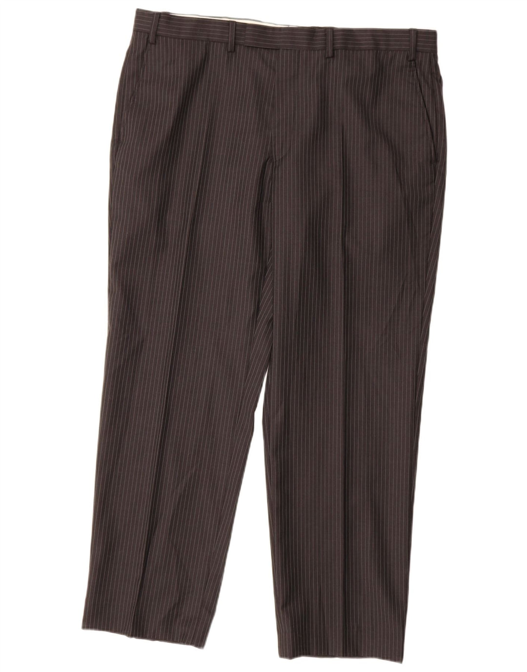 MARKS & SPENCER Mens Straight Suit Trousers W38 L29 Grey Pinstripe Wool