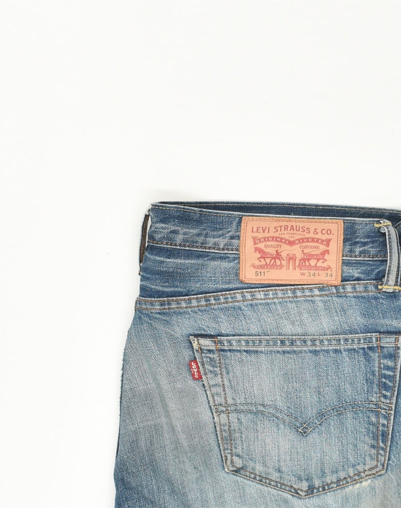 LEVI'S Womens 511 Slim Jeans W34 L34 Blue Cotton | Vintage Levi's | Thrift | Second-Hand Levi's | Used Clothing | Messina Hembry 