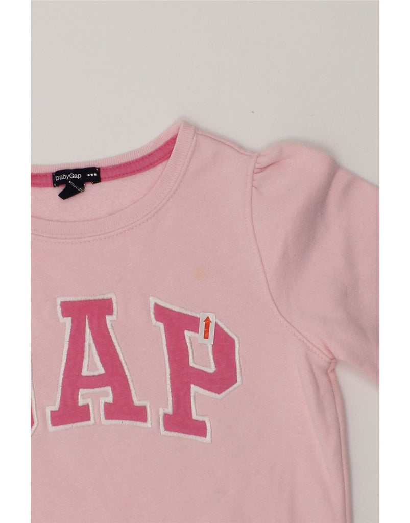 GAP Girls Graphic Sweatshirt Jumper 3-4 Years Pink Cotton | Vintage Gap | Thrift | Second-Hand Gap | Used Clothing | Messina Hembry 