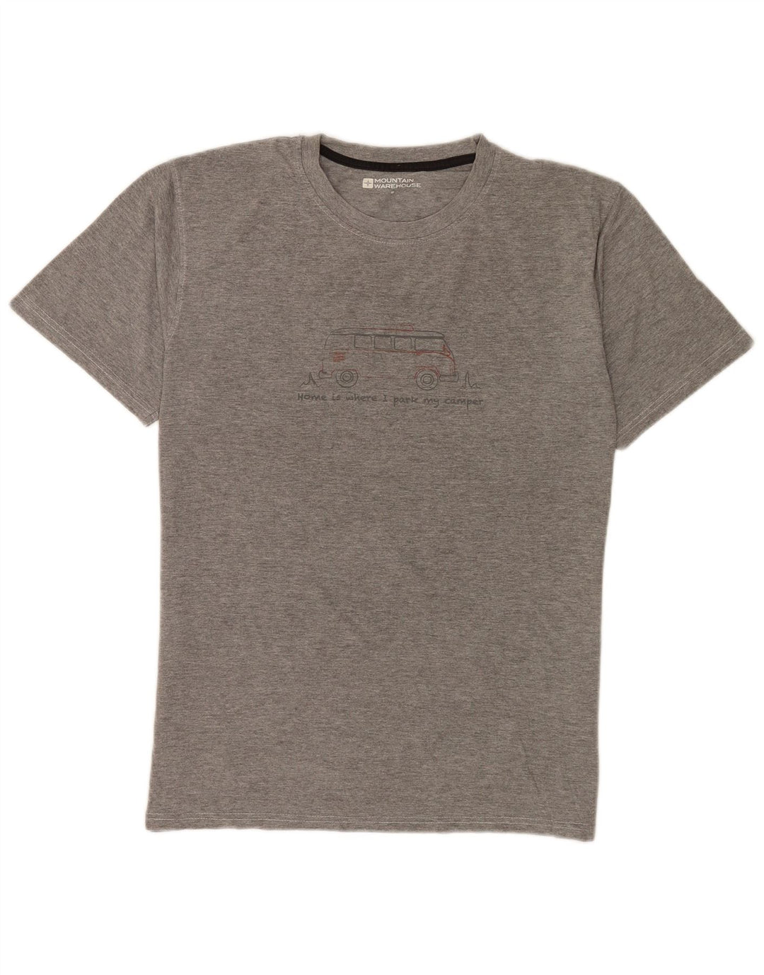 Mountain Warehouse Mens Graphic T-Shirt Top Medium Grey Flecked Cotton