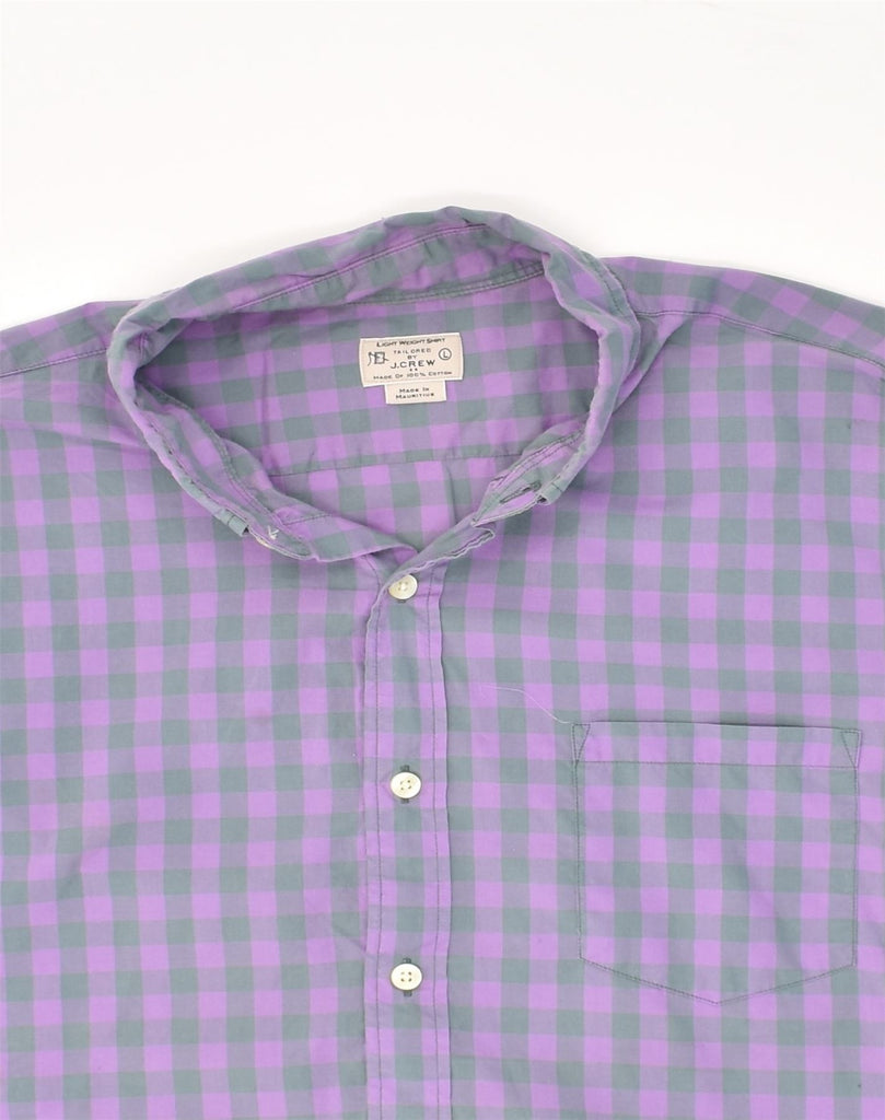 J. CREW Mens Shirt Large Purple Check Cotton | Vintage J. Crew | Thrift | Second-Hand J. Crew | Used Clothing | Messina Hembry 