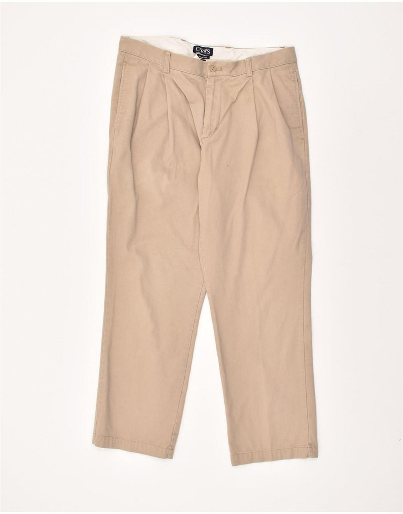 CHAPS Mens Pegged Chino Trousers W34 L27  Beige Cotton | Vintage Chaps | Thrift | Second-Hand Chaps | Used Clothing | Messina Hembry 