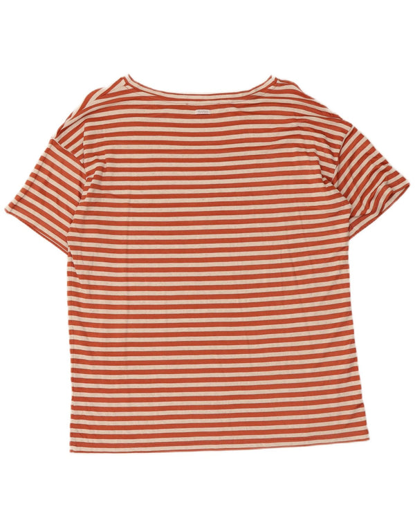 Max Mara Womens Leisure T-Shirt Top UK 14 Large Maroon Striped