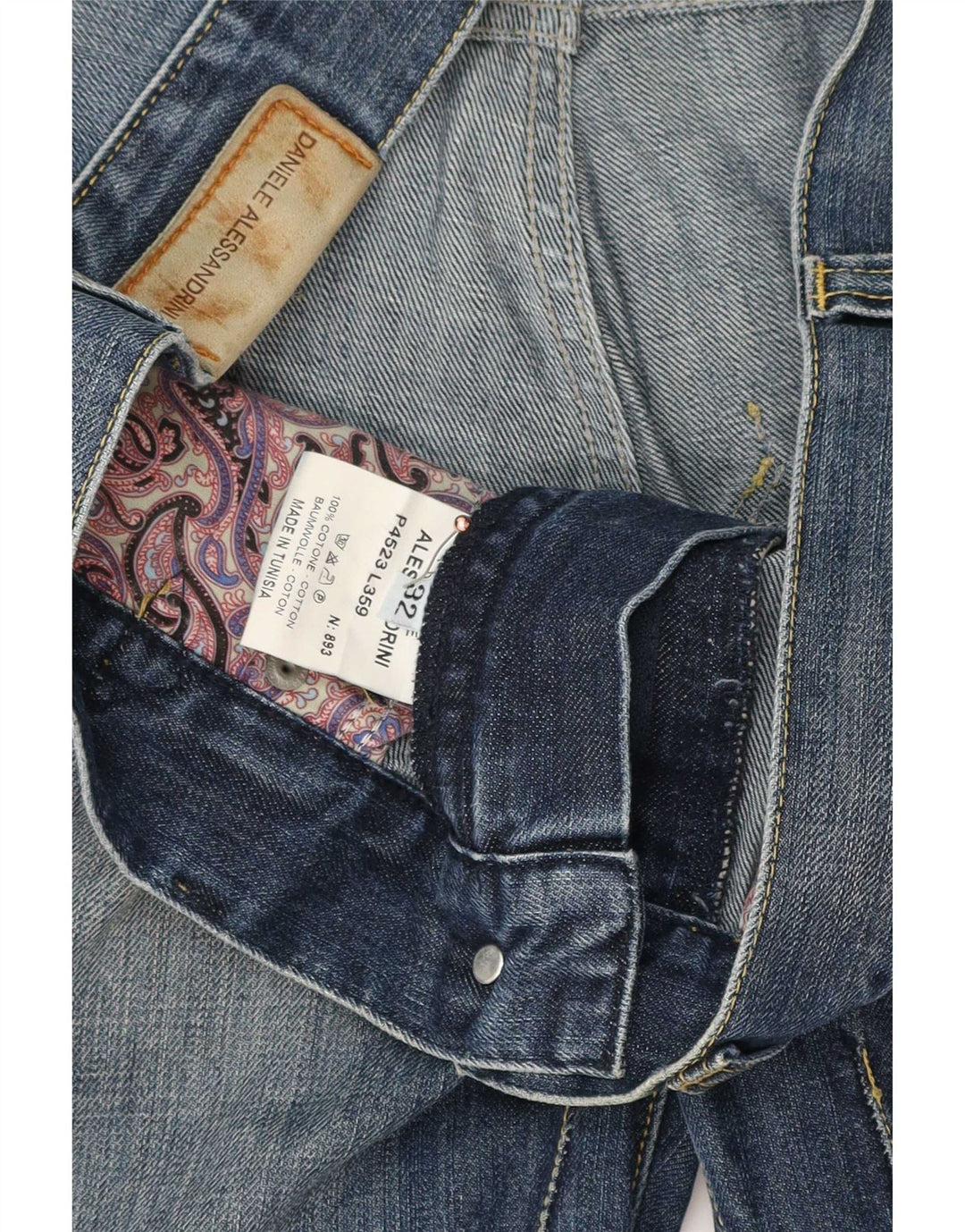 Daniele Alessandrini Mens Denim Shorts W32 Medium Blue Cotton
