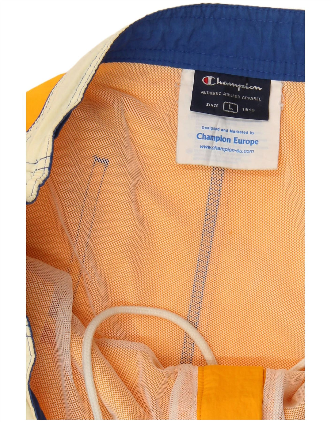 Champion Mens Graphic Swimming Shorts Large  Yellow Colourblock Polyamide