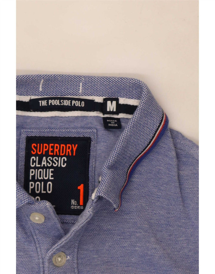 Superdry Mens Polo Shirt Medium Blue Striped