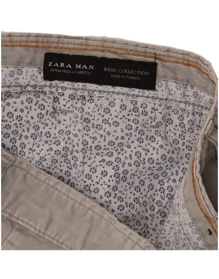 Zara Mens Chino Shorts EU 42 Large W32  Grey