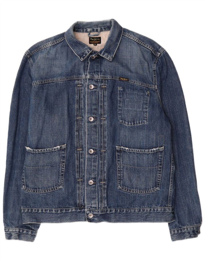 PEPE Jeans Mens Denim Jacket UK 42 XL Blue Cotton