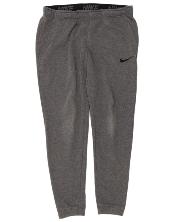 Nike Mens Dri Fit Tracksuit Trousers Joggers Large Grey Polyester